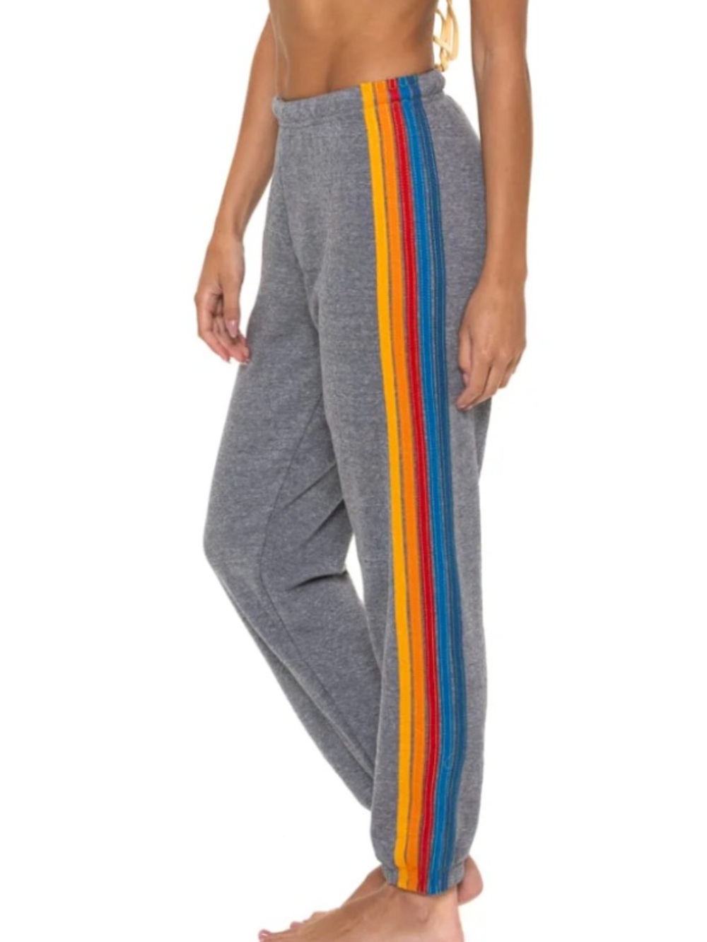 Aviator Nation 5 Stripe Sweatpants Heather Grey